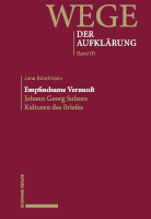 [Cover: Empfindsame Vernunft. Johann Georg Sulzers
	      Kulturen des Briefes]